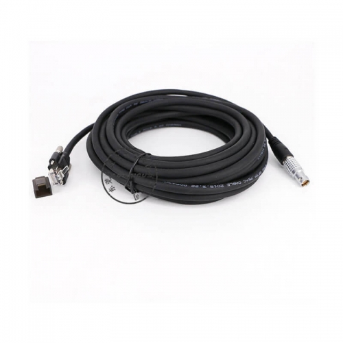 Circular Female 8P+RJ45 with screw Industrial Ethernet Cable (1)