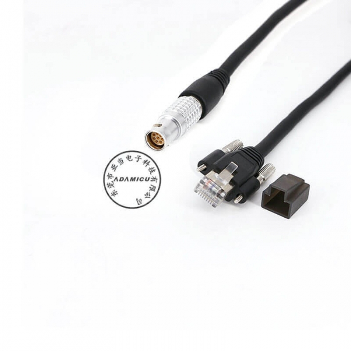 Circular Female 8P+RJ45 with screw Industrial Ethernet Cable (1)